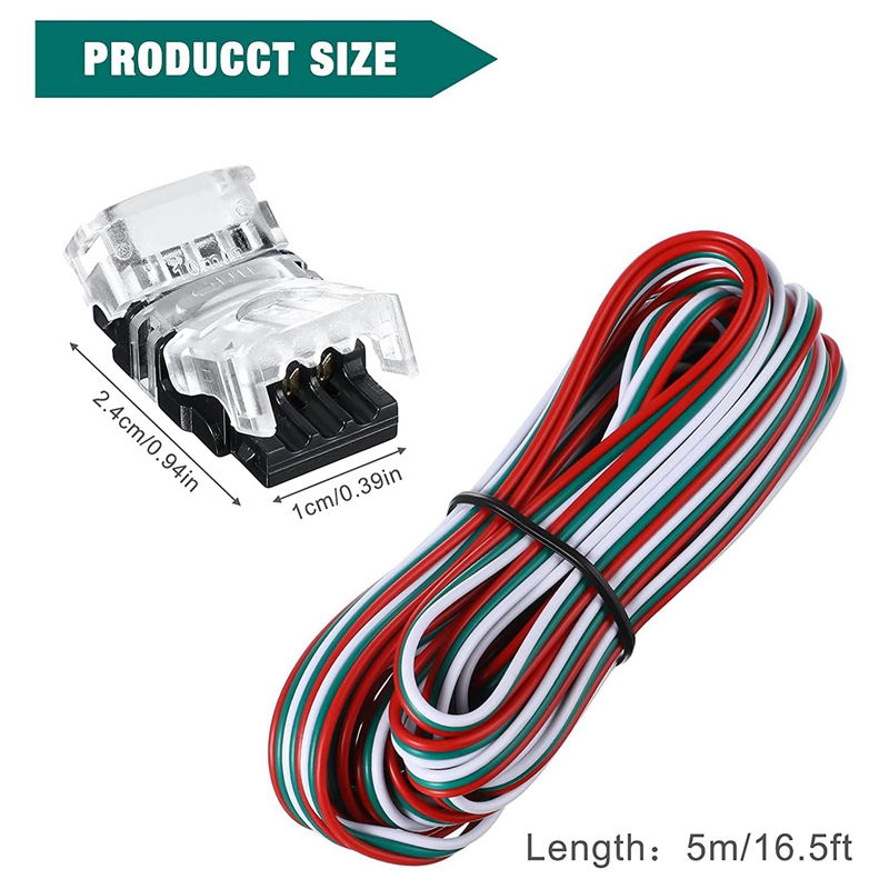 ZOROOM 11 Pieces Tunable 3 Pin LED Strip Connectors 10mm LED Strip Light Connectors LED Strip Connector Terminal for WS2811. 