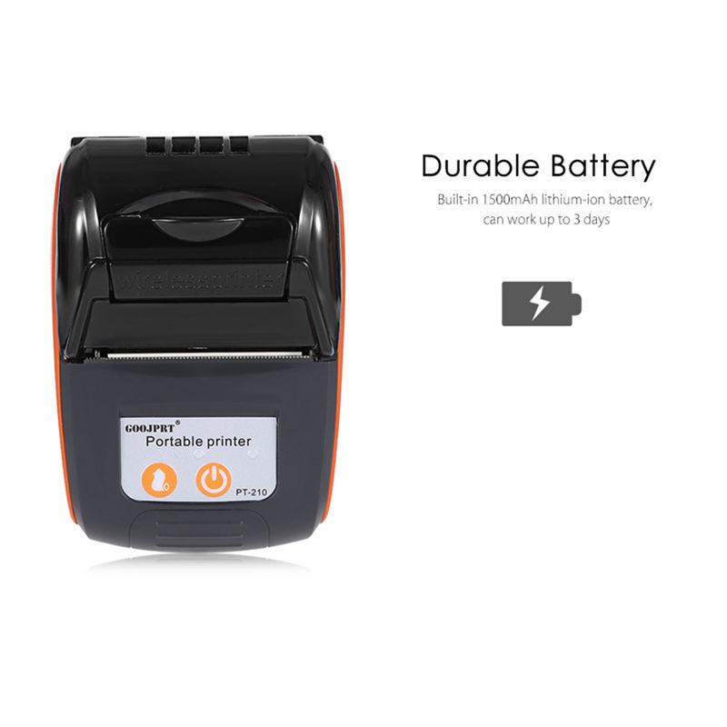 Goojprt Pt210 58Mm Bluetooth Thermal Printer Portable Wireless Receipt Machine For Windows Android Ios Eu Plug. 