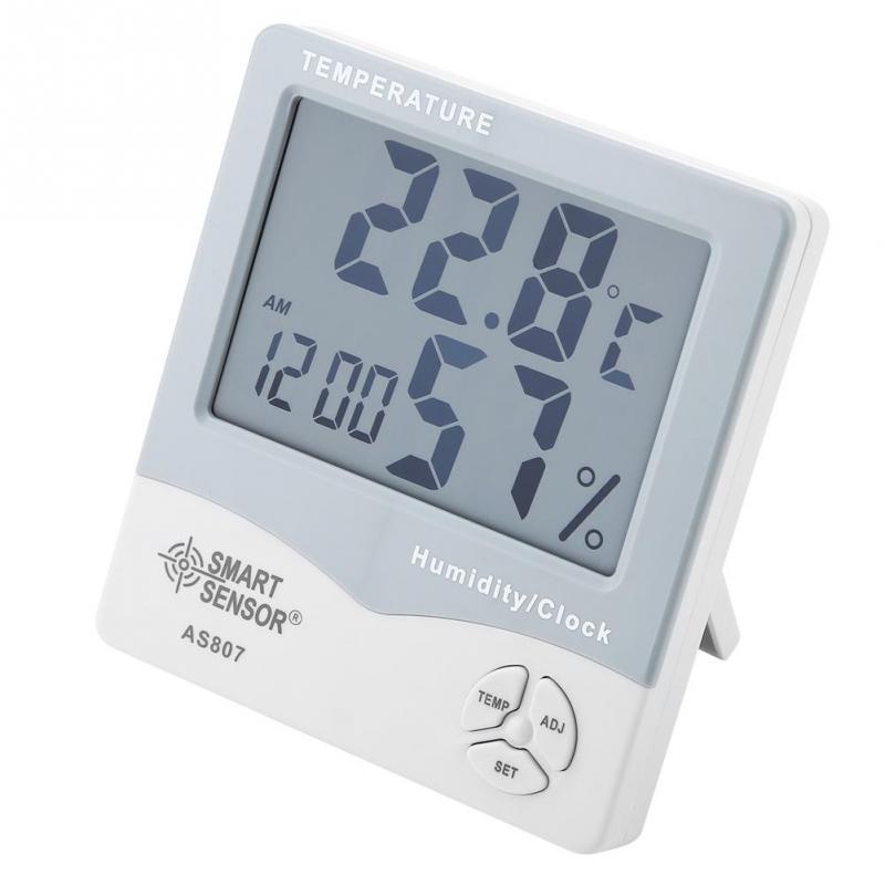AS807 AS-807 Digital Hygrometer AS807 Thermometer Humidity Temperature Meter Testers Weather With Calendar & Clock Alarm Tools . 