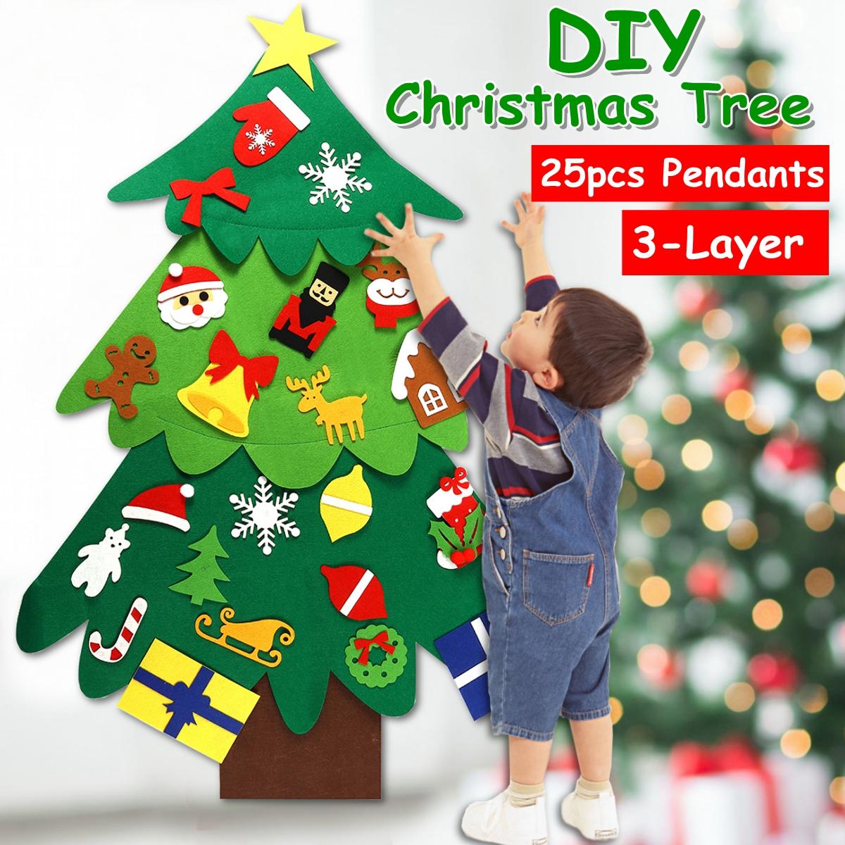 Kids DIY Felt Christmas Tree Merry Christmas Decorations For Home