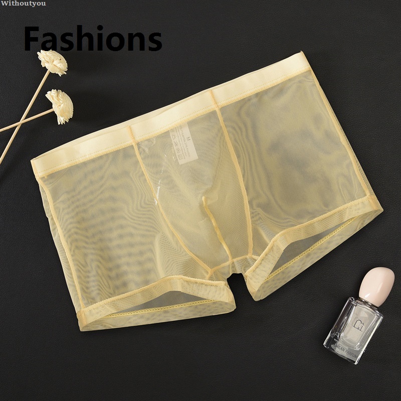 Fashions Withoutyou Lingerie Panties Slim Summer Men's Panties Seamless Bargain price Mid Rise Men's Sheer Mesh Boxer Shorts Breathable