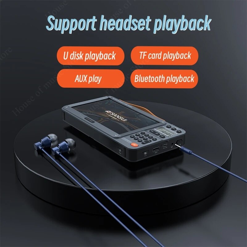 Sansui F51/F50 High-definition Screen Portable Speakers Multifunctional BT Retro Digital FM Radio MP3 Player USB TF/Recording. 
