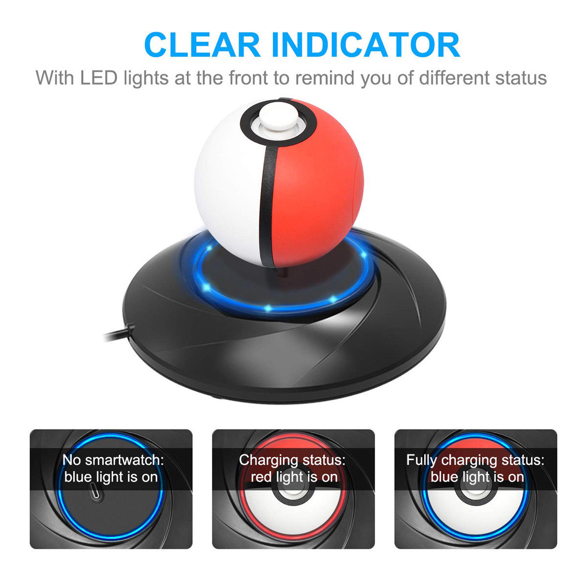 For Drop&Charger Fast Charging Stand Base Pokemon Poke Ball Plus. 