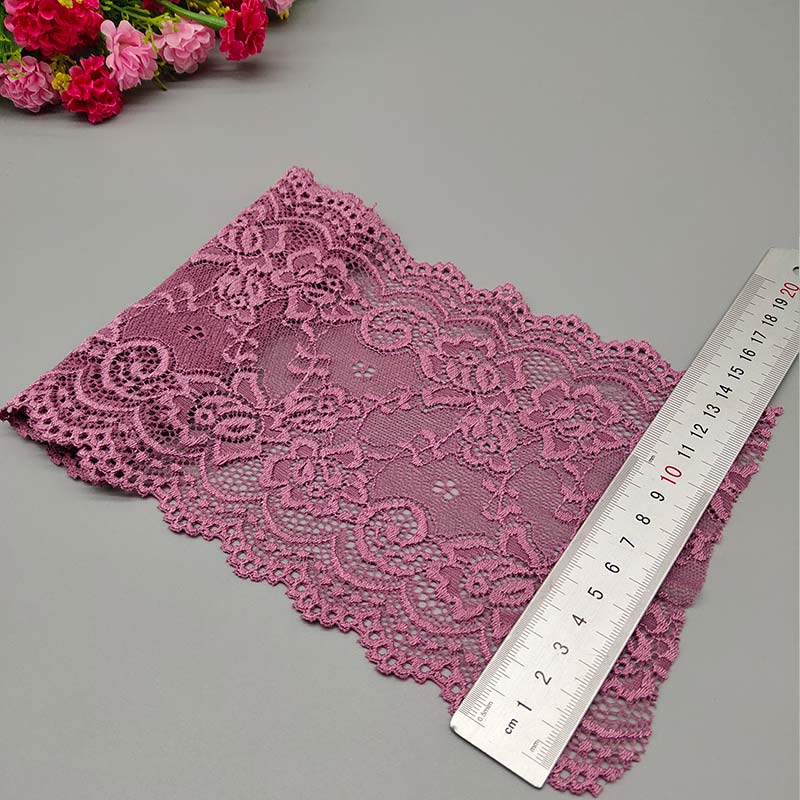 New 1Yard Flower Pattern 15CM Wide Elastic Lace Fabric Ribbon Lace Trim Ribbon Diy Craft Fabric Width African Fabrics Stretch. 
