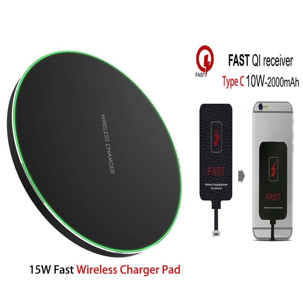 25W Qi Wireless Charger Receiver Kit For iPhone 6 7 Plus 5s Micro USB Type C Universal Fast Wireless Charging For Samsung Xiaomi