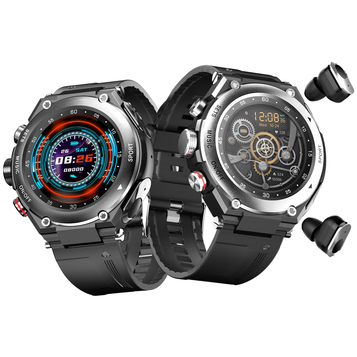 DESONG T92 Pro Smart Watch With Earbuds Bluetooth Headset Smartwatch With Speaker Tracker Music Heart Rate Monitor Man Watch New. 