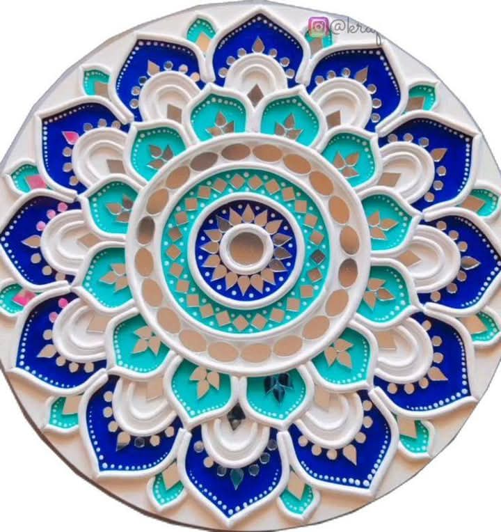 Mandala Round Cut Out 1 pic Marked Wooden MDF Boards Art and Craft Painting Cutout DIY Work Work Home, Decor Artistic (10 * 10 Inch). 