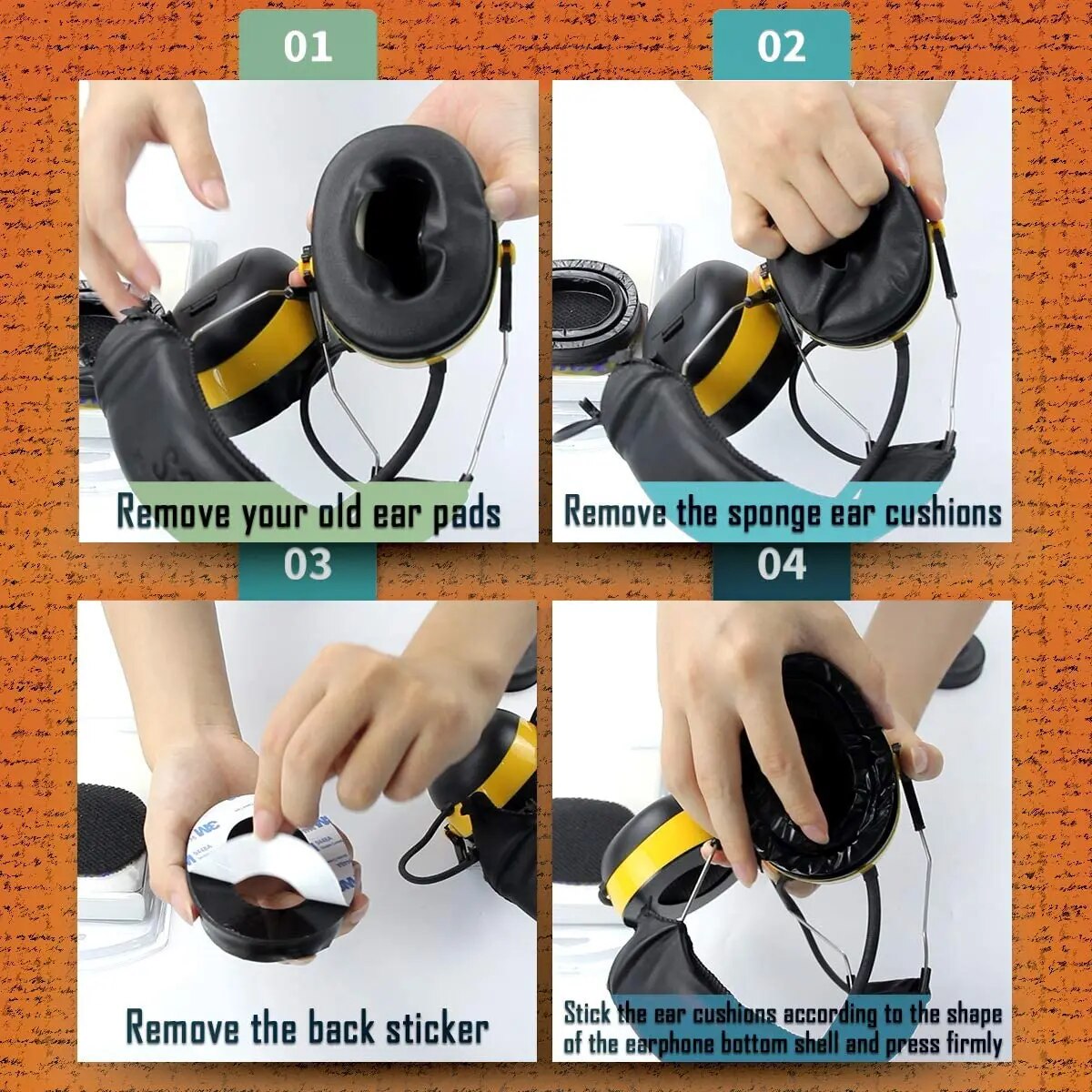 ZOHAN One Pair Silica Gel Ear Pads for 3M Peltor Earmuffs ZOHAN Replacement Ear Cushion Kit for Ear Defenders Protection. 