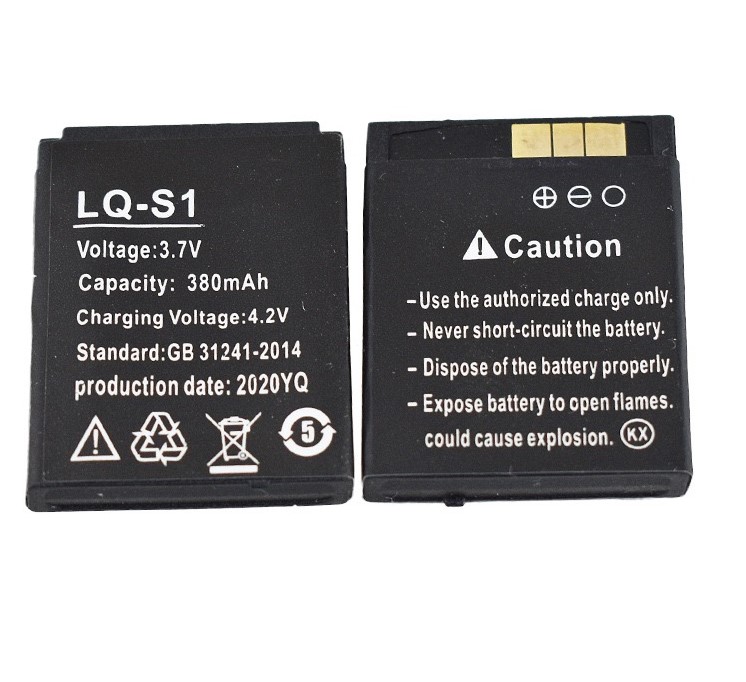 4pcs LQ-S1 LQS1 Smart Watch Battery 380mA 3.7V Lithium Rechargeable Battery For SmartWatch A1 QW09 KSW-S6 RYX-NX9. 