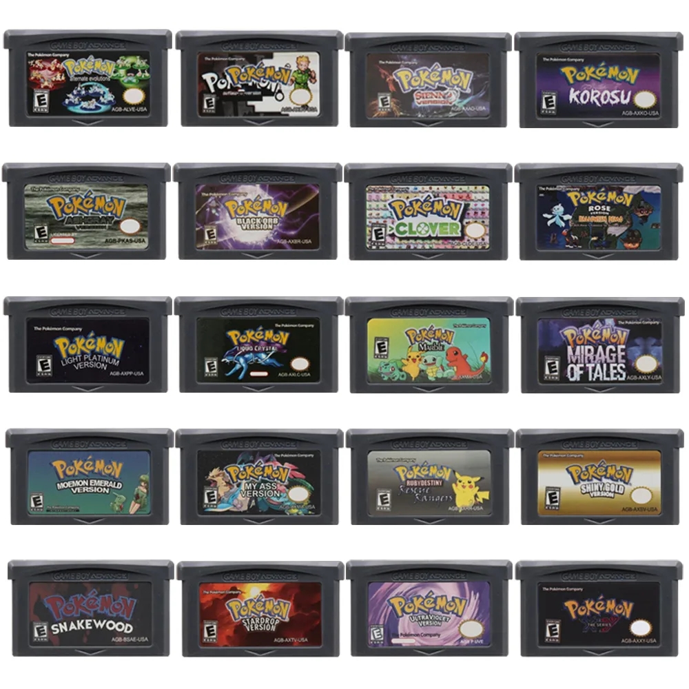 GBA Game Cartridge 32 Bit Video Game Console Card Pokemon Fuligin AshGray Liquid Crystal My Ass USA Version for GBA/NDS. 