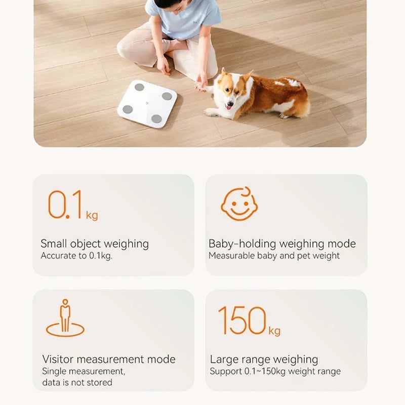 Xiiaomi MIJIA S400 Body Fat Scale Bluetooth 5.0 LED Display 150kg Smart Home Body Composition Testing Scale Work with Mi Home APP. 