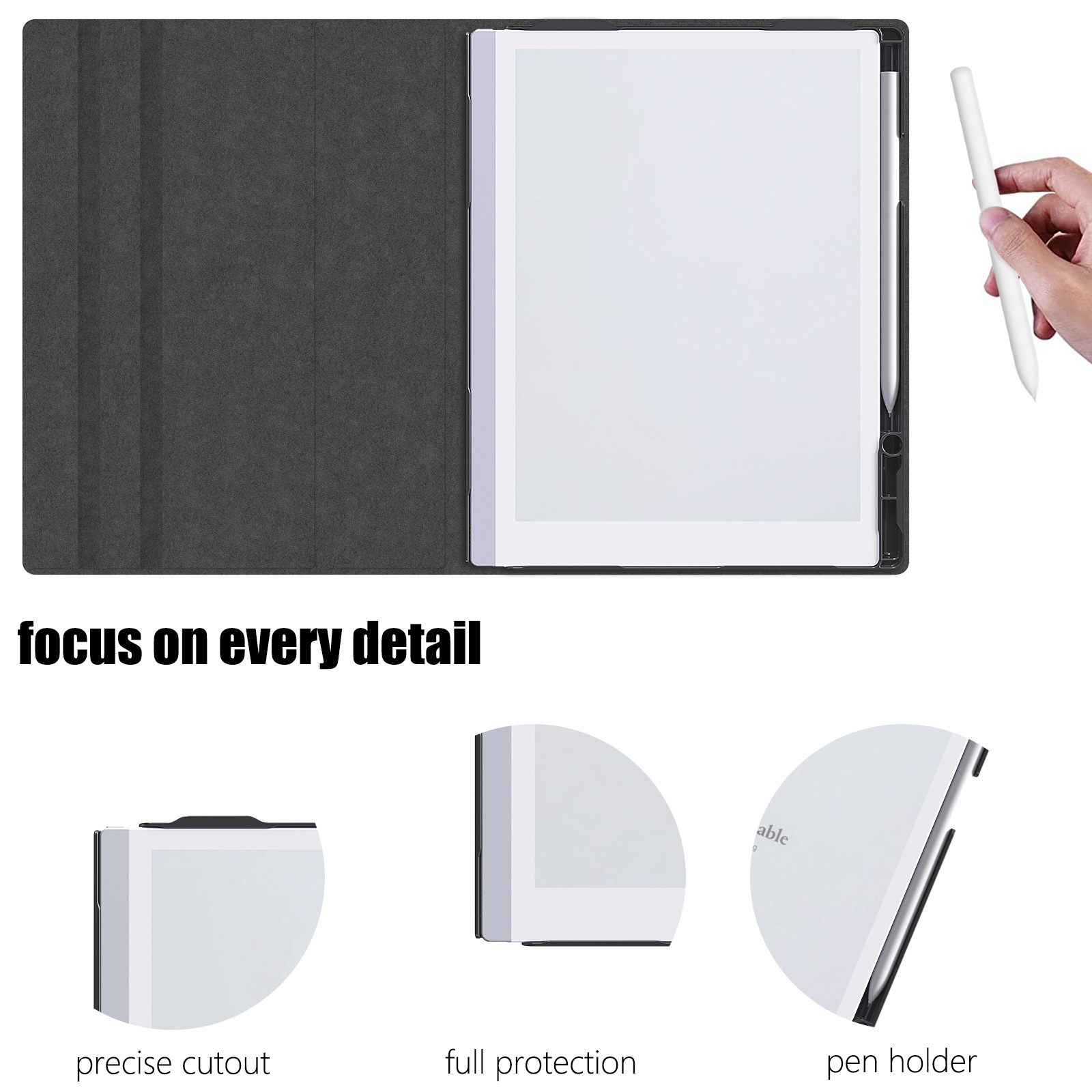 For ReMarkable 2 10.3 Inch 2020 Paper Tablet Case Multi-Viewing Adjustable Folding Book Folio Cover. 