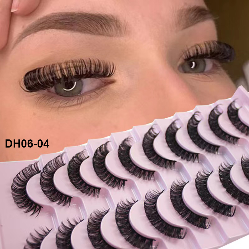 New 10Pairs Lashes DD Curl 8-23mm Russian False Eyelashes Mink Eyelashes Reusable 3D Fluffy False Lashes Eyelash Extension Cilio