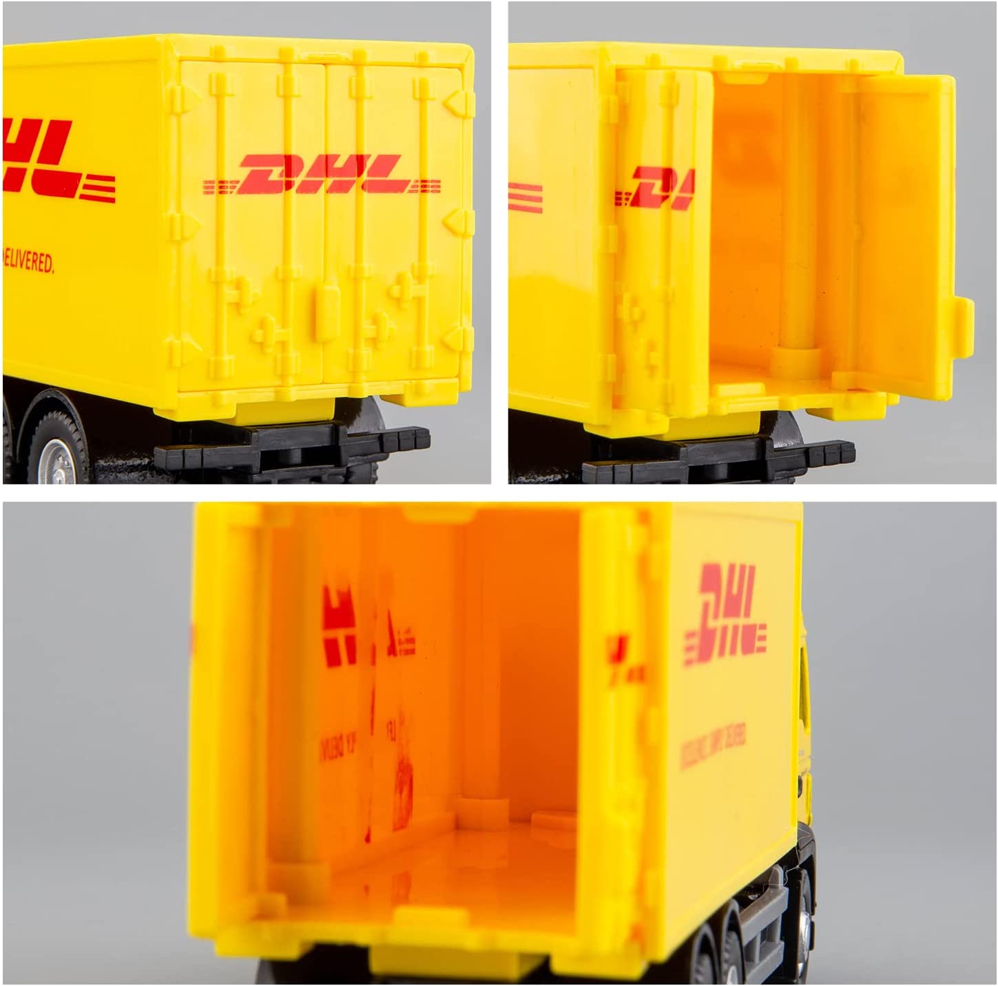 1:64 Express DHL Cargo Truck Model Alloy plastic Toy Car for Kids Gift Collection. 