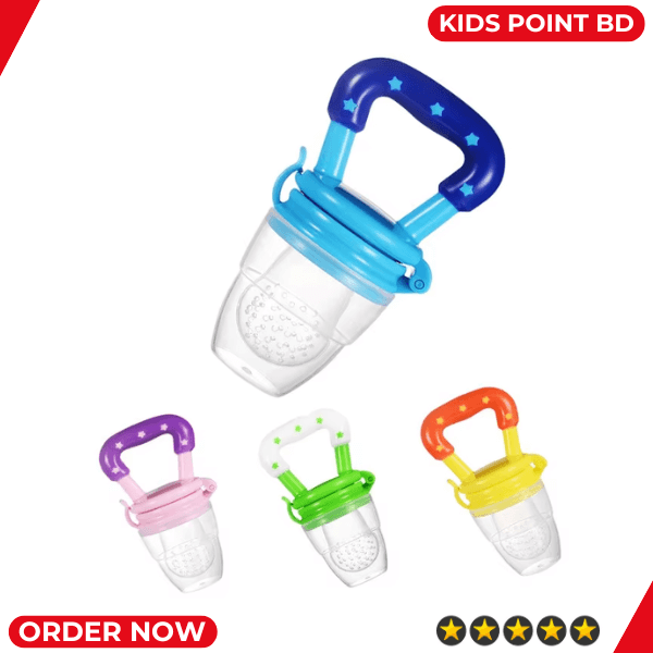 Baby Fruit Juicer Pacifier Fresh Food Feeder Teething Toy with Mesh Teether - 1 Pcs Multicolor. 