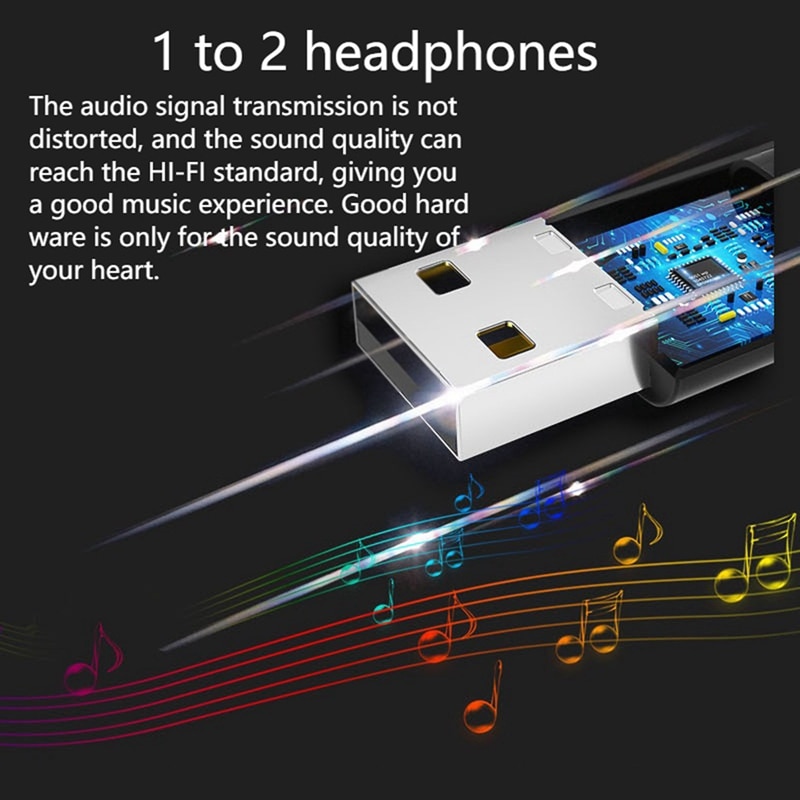 Driver-Free USB Bluetooth 5.3 Audio Transmitter, for Game Console PS4/5, Computer, Compatible with Windows XP/7/8/10. 