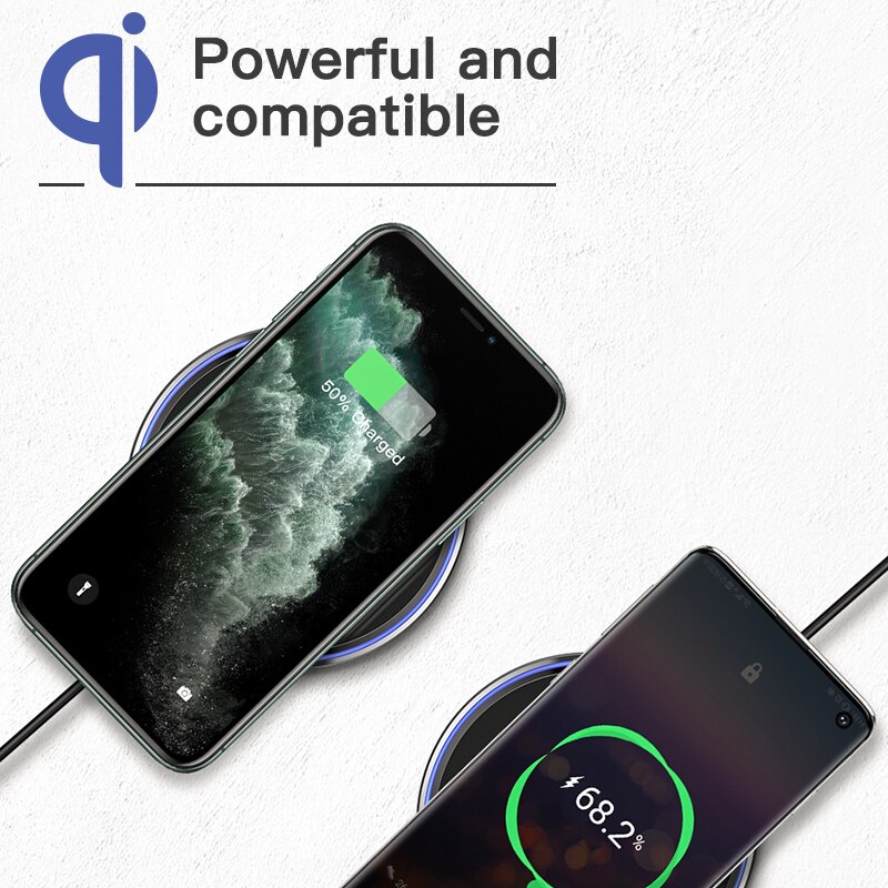 15W Fast Wireless Charger For Samsung Galaxy S21 S20 S10 Qi induction Charging Pad For iPhone 12 11 Pro XS Max XR X 8 Plus BQ. 