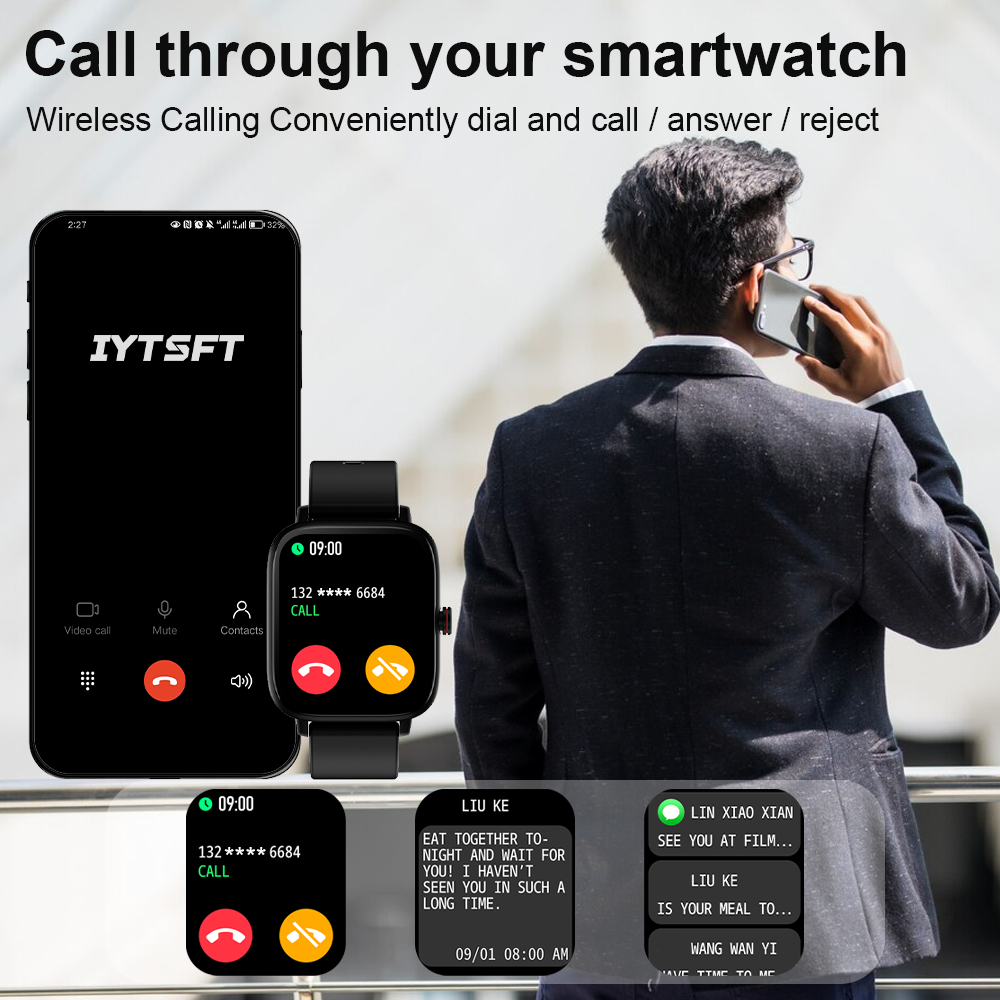 Smart Watch i13 Touch Screen Smart Bluetooth Call Message Push Heart Rate Sleep Monitor IP68 Waterproof Fitness Sports Watch. 