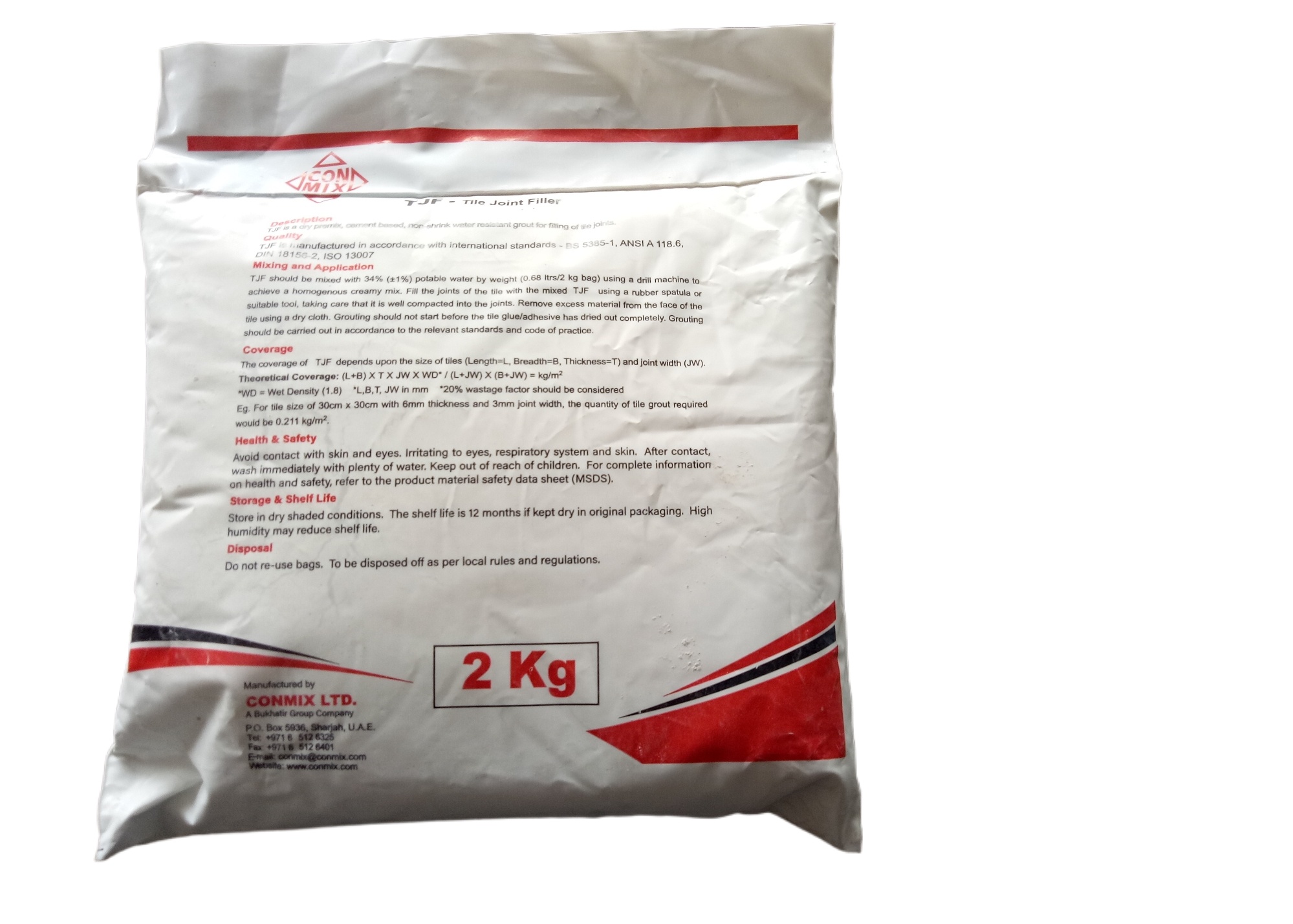 Conmix TJF ( Tiles joint filler). 
