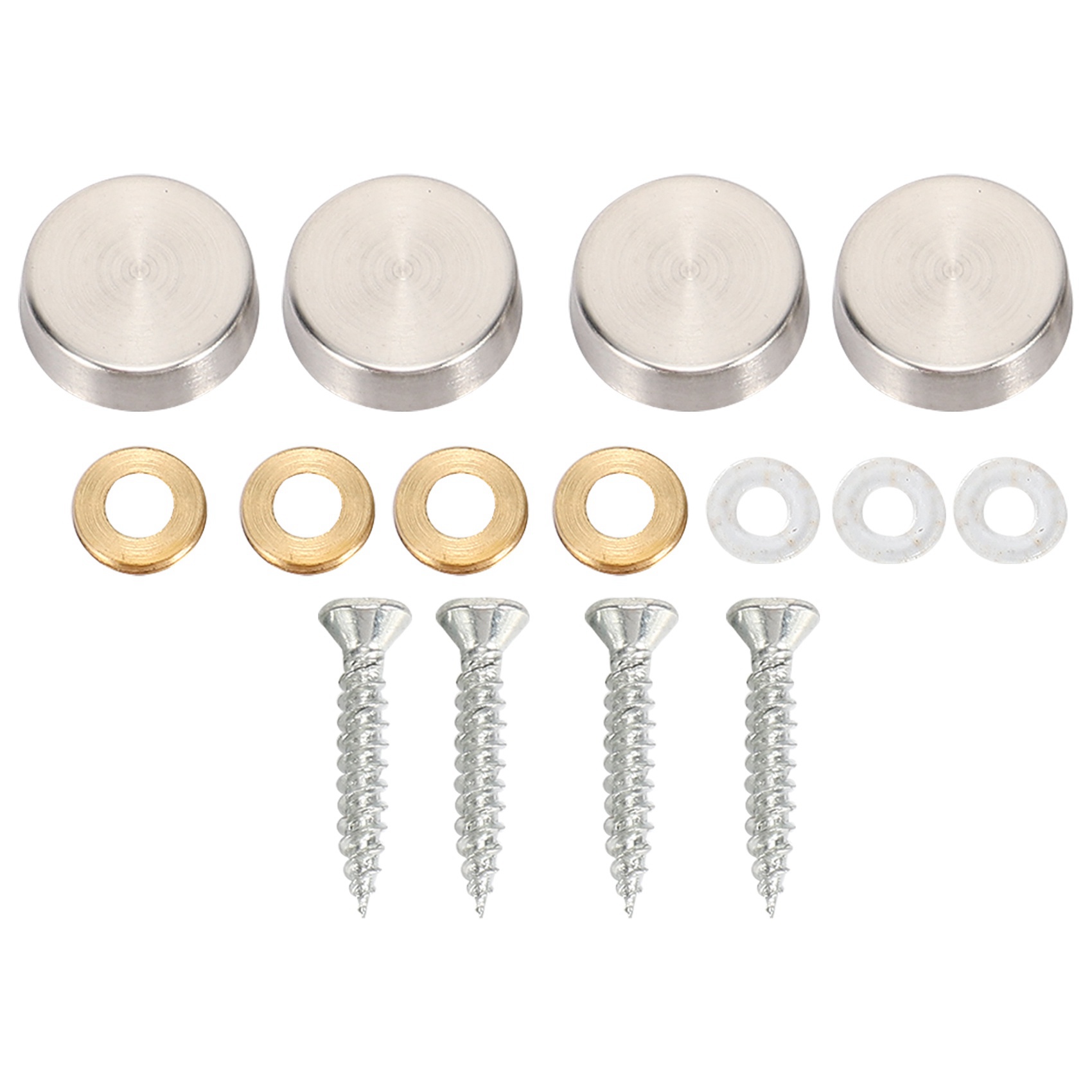 16 mm Stainless Steel Mirror Nails Screw Cap (80 Pieces)