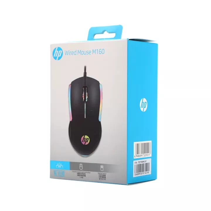 HP M160 Wired 7 Color LED Gaming Mouse 1000DPI 3 Button Wired Gaming Mouse. 