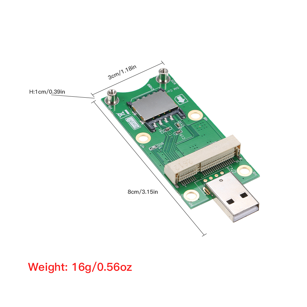 HXSJ M-ini Pci-E To Usb With Sim C-ard Wwan Adapter C-ard 3G/4G Module. 