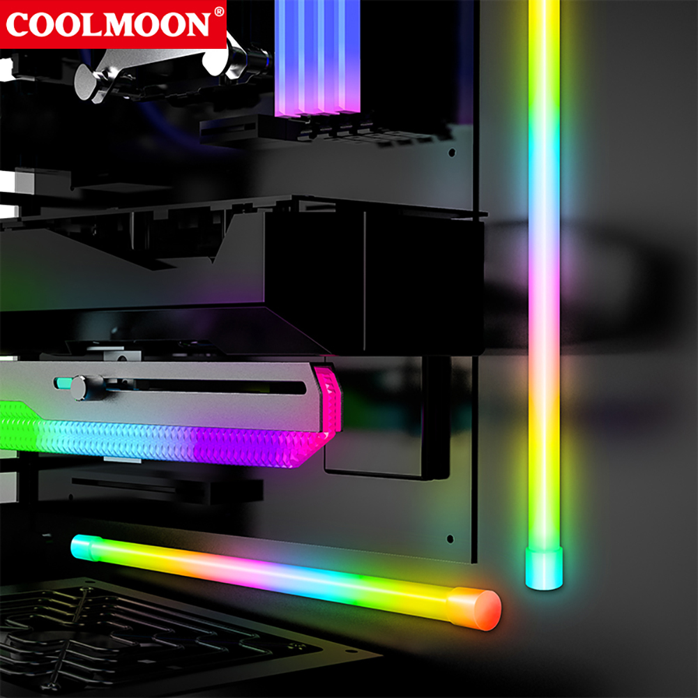 Coolmoon 30Cm Rgb Led Strip Argb Pc Case Led Light Bar 5V 3PINx2 + 4PIN Desktop Computer Case chassis Diy Kleurrijke Sfeer Lamp. 
