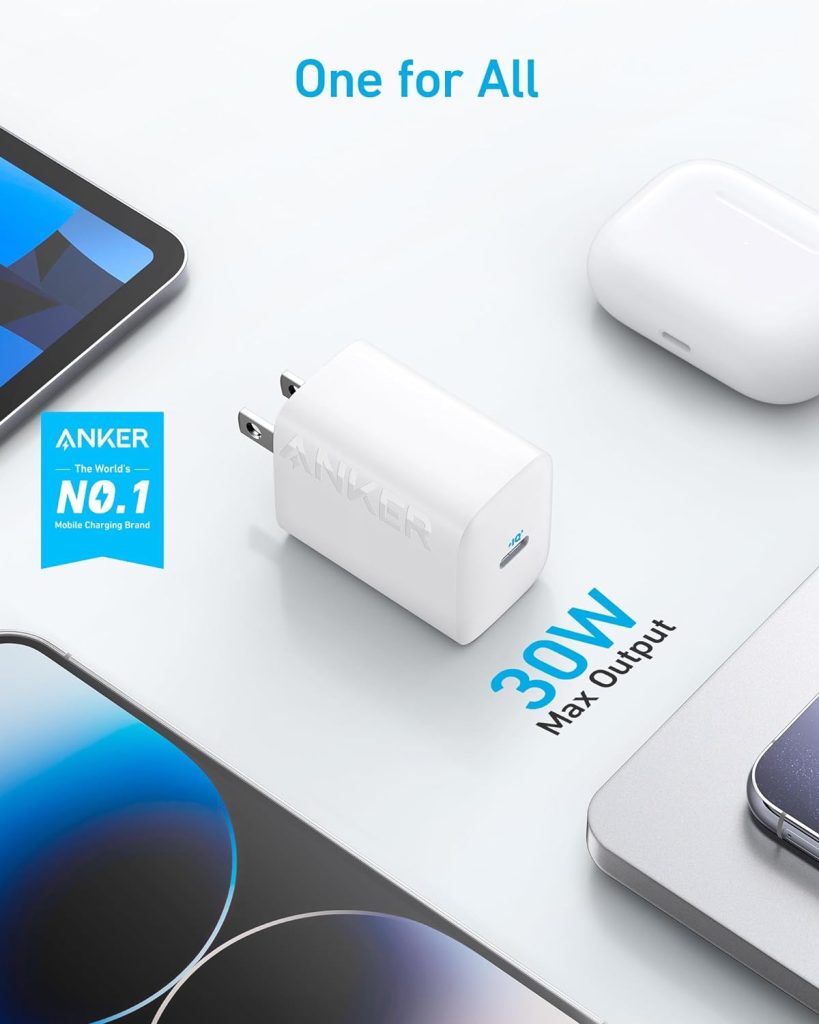 Anker 312 30W Charger With USB-C to USB-C Cable. 