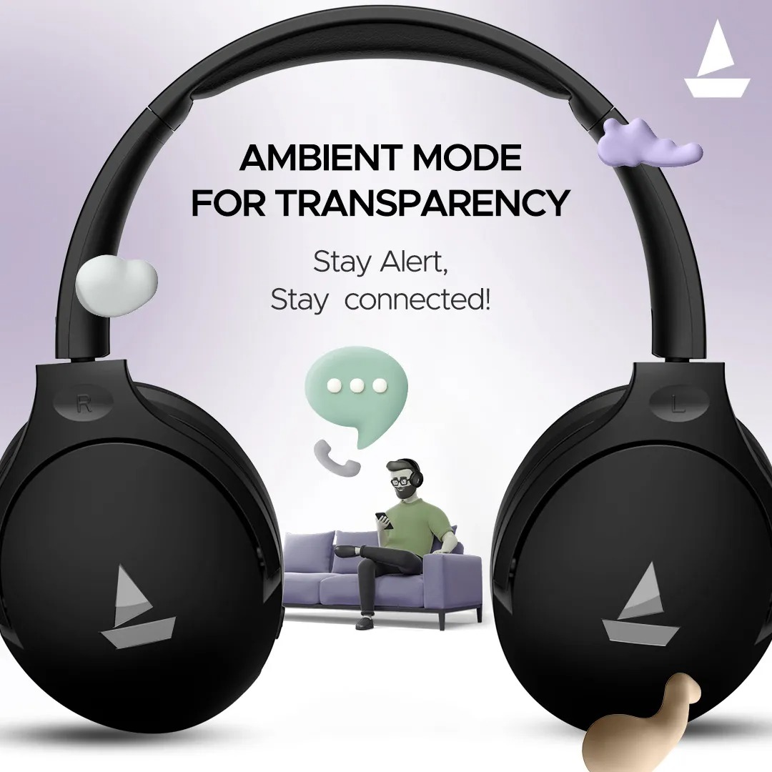 boAt Rockerz 551 ANC Headphones with ENx Noise Cancellation Technology, 100 Hours of Playback, Signature & Balanced Sound Modes, Integrated Controls, and Fast Charging Technology. 