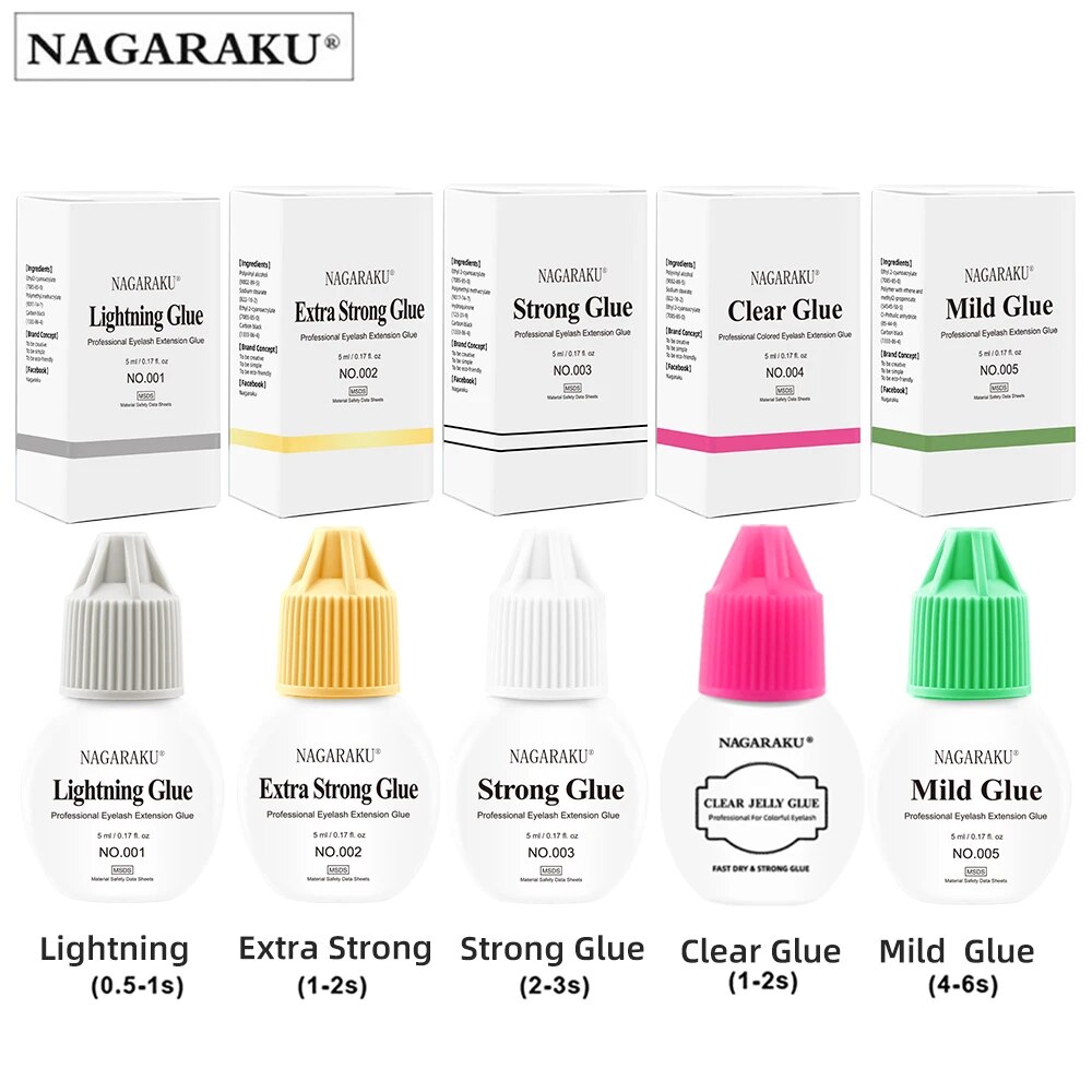 NAGARAKU Eyelash Glue Makeup Grease Proof False Eyelash Glue Quick Drying Waterproof Greaseproof Non Irritation Low Odor. 