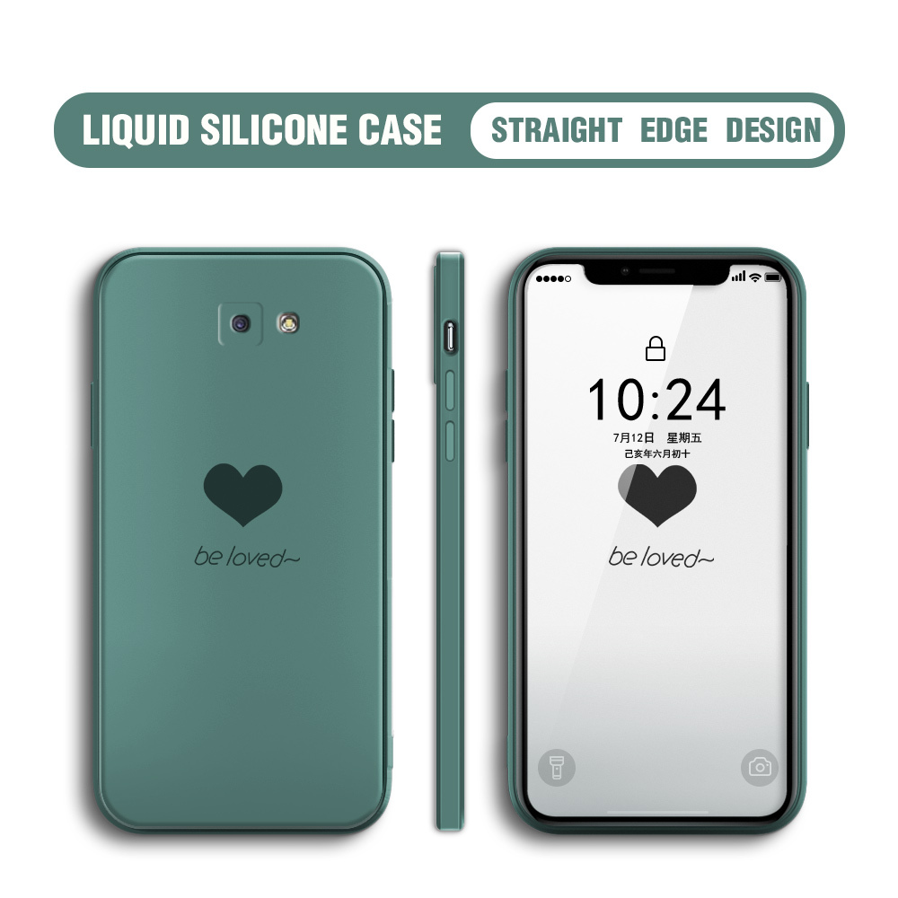 Jizetin for Samsung Galaxy J5 Prime Back Cover Little Love Multicolor Liquid Silicone Phone Case Soft Square Lens Protection Phone Cases. 