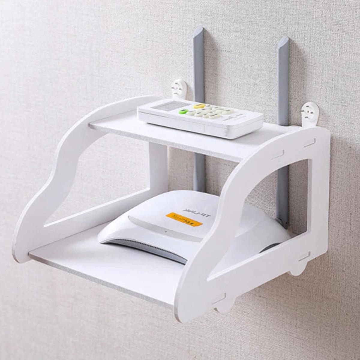 2 layer Wall Mount Wifi Router Storage Rack Wall Mount Wifi Router Storage Set-top Box. 