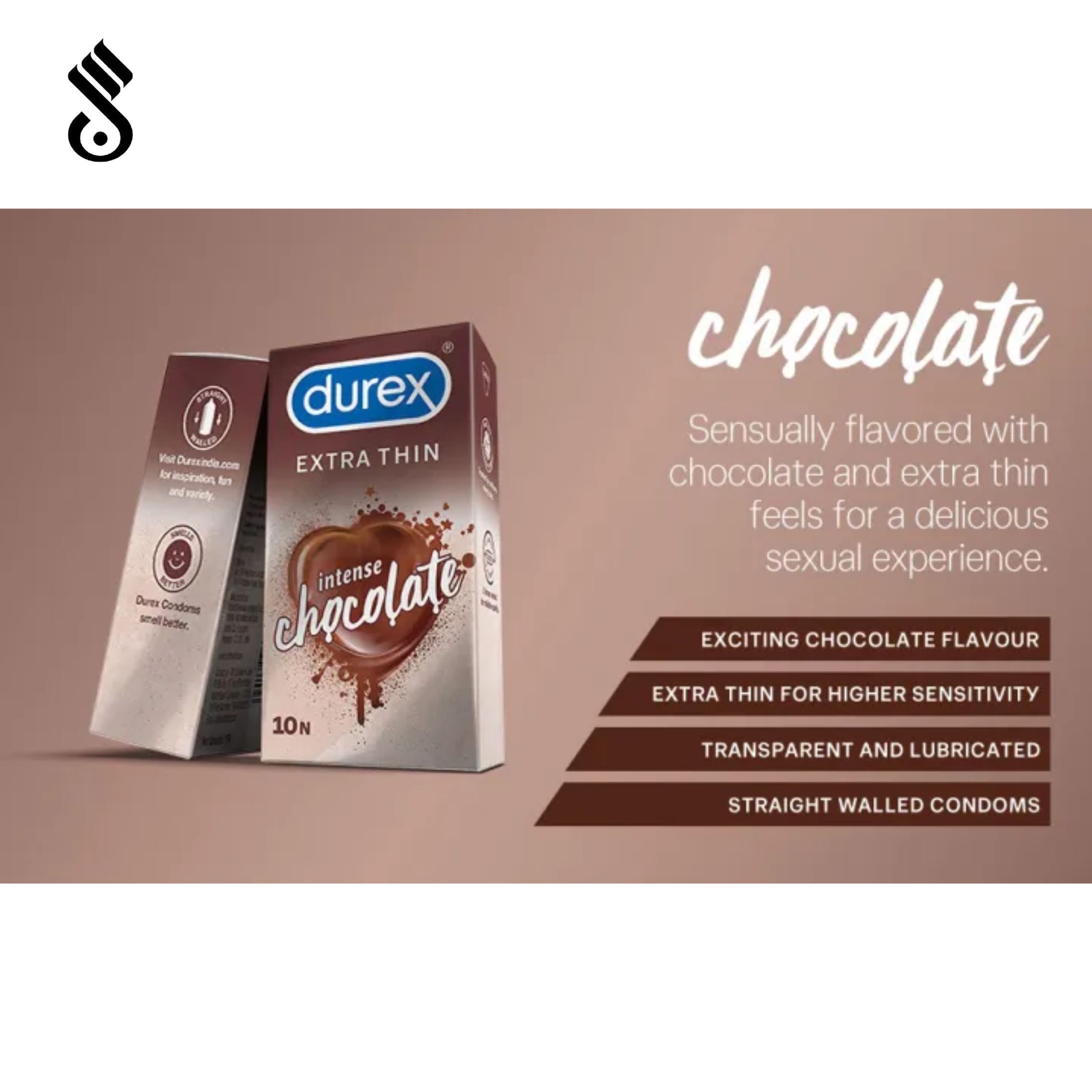 Durex Extra Thin Intense Chocolate Flavored Condom For Men - 10pcs. 