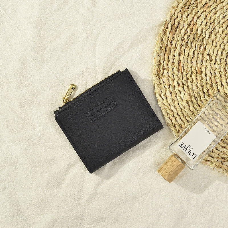 ins wallet female 2022 new korean version of the student retro folding wallet sen series literary buckle coin purse