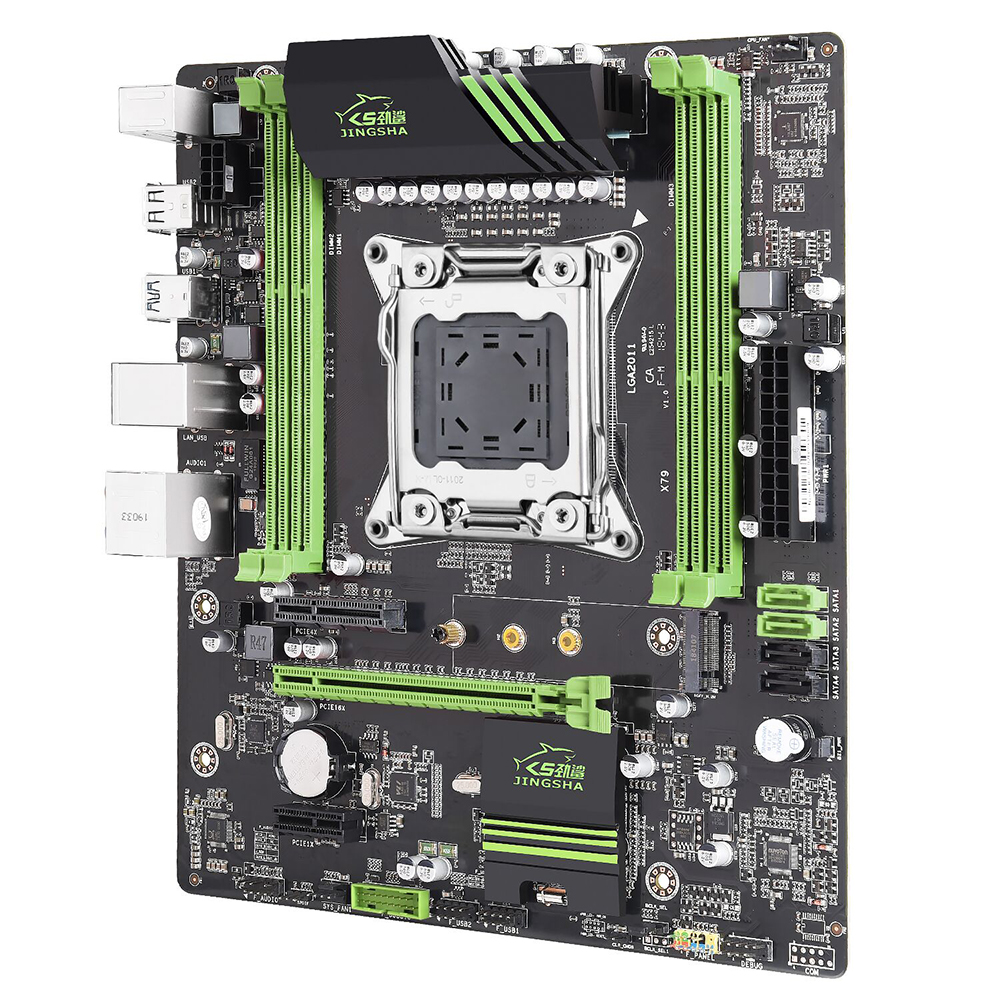 HXSJ Jingsha X79 Motherboard Gaming Mainboard with 4-channel DDR3 Slots M.2 Interface Support LGA2011 V1 V2 Series Processor. 