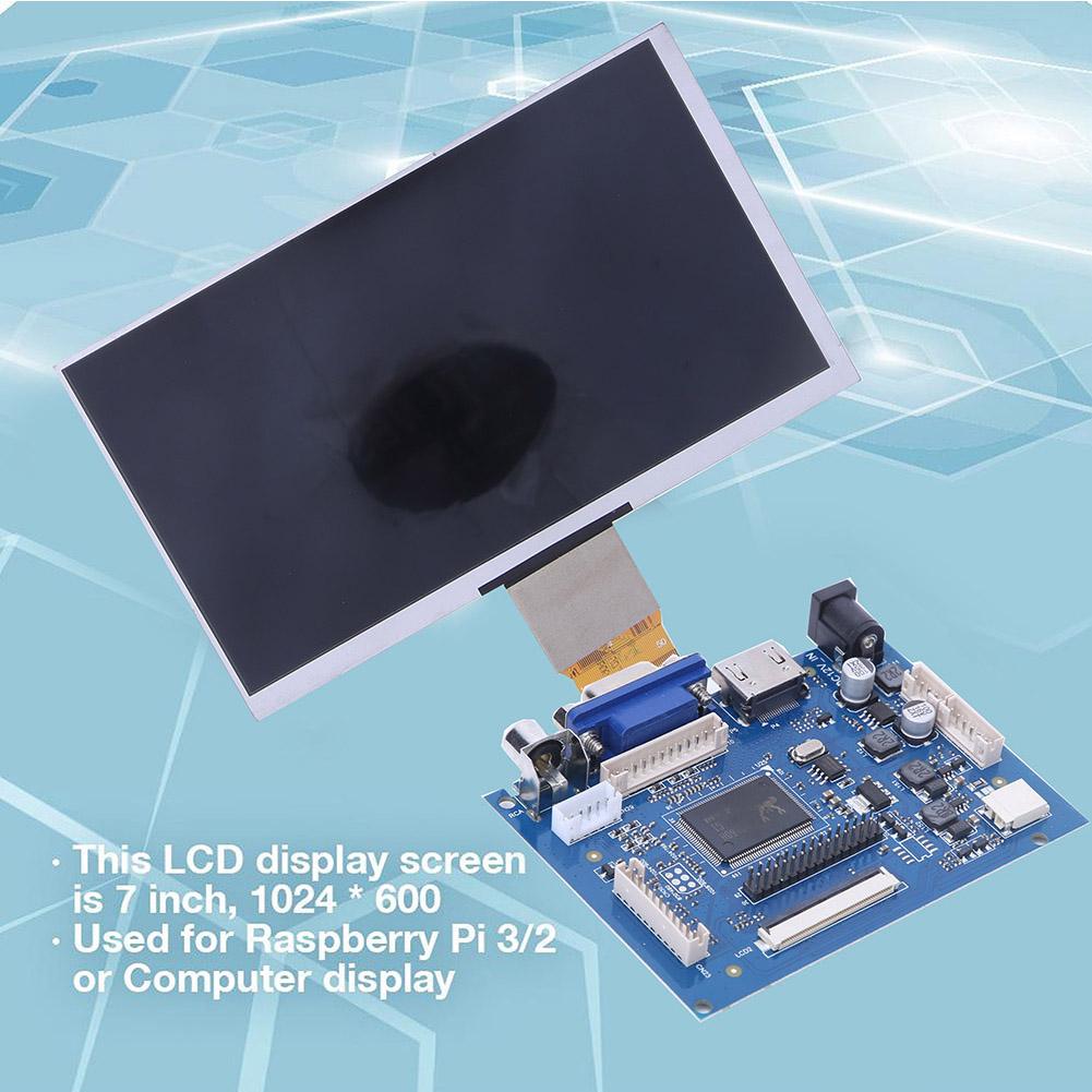 7 inch LCD TFT Display 1024*600 HDMI VGA Monitor Screen Kit for Raspberry Pi 3/2. 