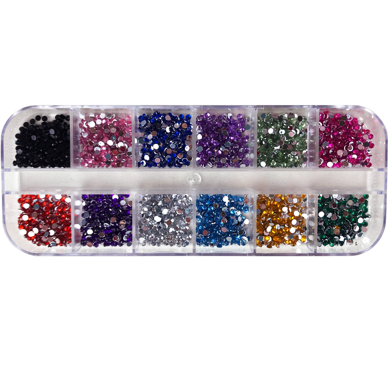 3D Silver Nail Art Rhinestones, Round Mix, Teardrop Heart Sticker, Gems Deco, Glitters, Nail Decoration Craft, 2mm, 3600Pcs
