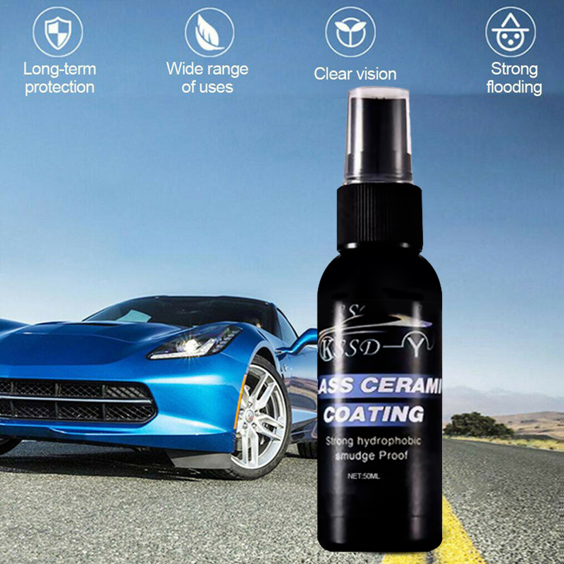 50ml Automobile Windshield Water Repellent Car Coating Windows Waterproof Rainproof Nano Hydrophobic Coating Clean the surface. 