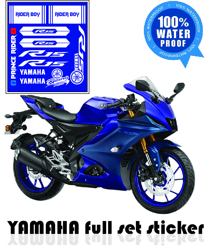 YAMAHA bike all sticker | bike modify sticker | YAMAHA R15 sticker | Bike full set Sticker- ( Waterproof & Premium quality) | customize sticker | custom sticker for bike..car modified sticker for bike