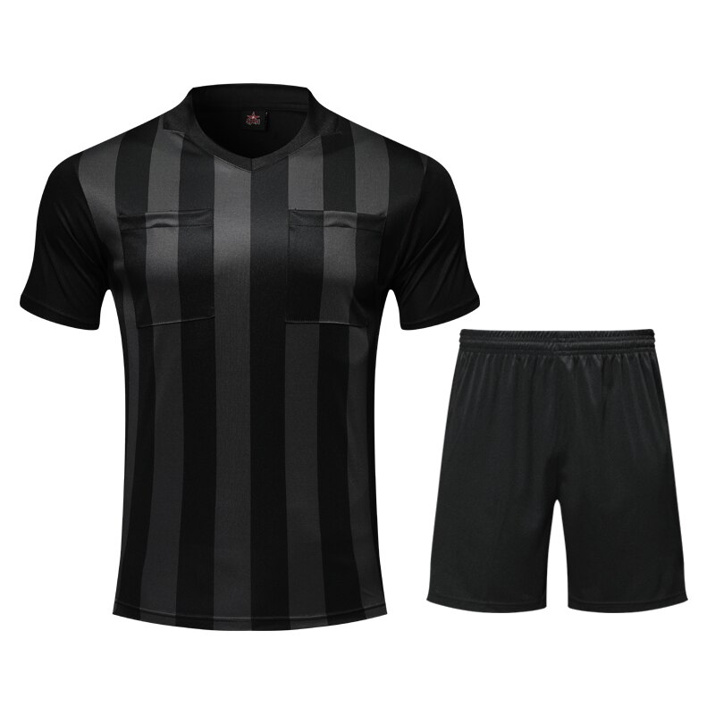 Customized Mens Football Referee Uniform Shirt Sets Multiple Color Optional Judge Breathable Soccer Referee Jersey. 