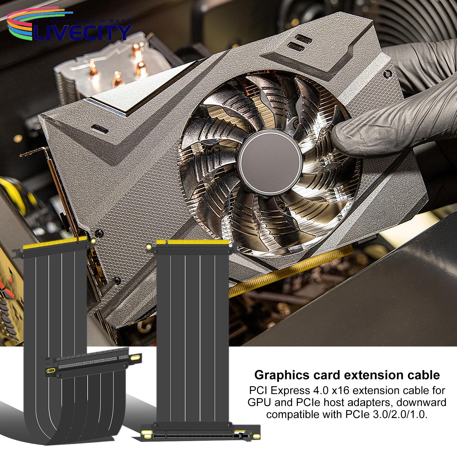 Pci Express 4.0 X16 Gpu Cable High Speed Pcie 4.0 Graphic Card Extension Cable 90/180 Degree Shielded Gpu Riser Cord for Gaming Video Cards Pcie 4.0 Graphics Card Extension Cable. 