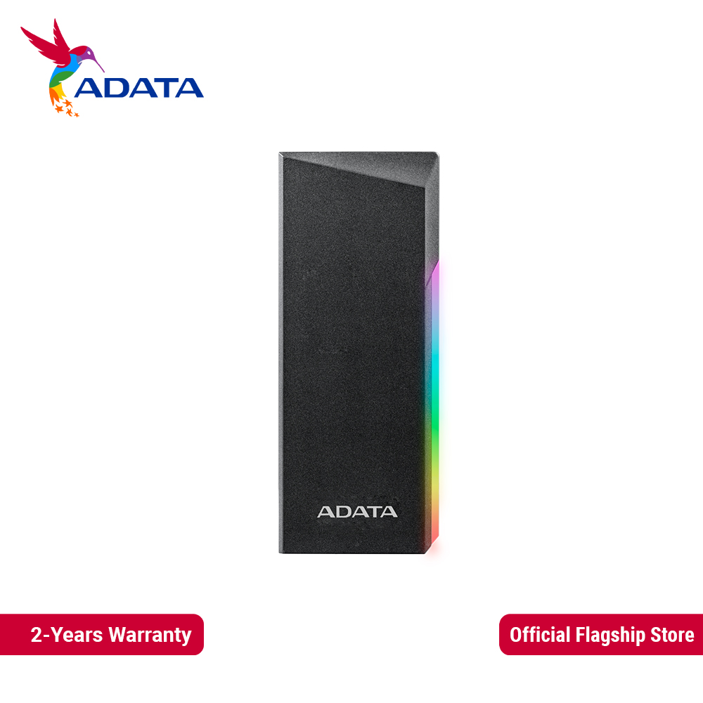 ADATA EC700G M.2 PCIe/SATA SSD Enclosure Stylish Geometric Design with Rgb Lighting Supports USB 3.2 Gen2