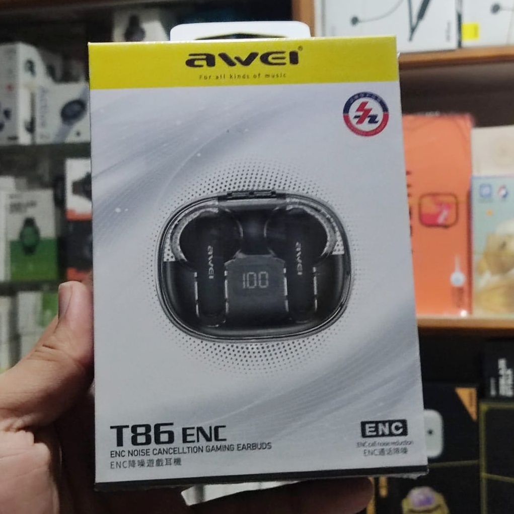 AWEI T86 ENC Noise Cancellation Bluetooth 5.3 Low Latency TWS Gaming Earbuds. 