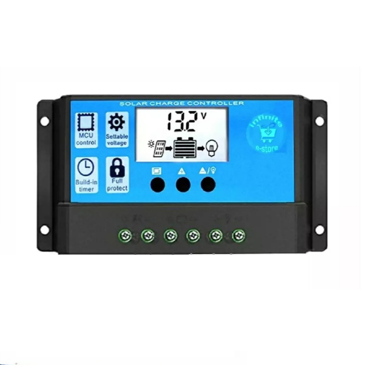 Digital Solar Charge Controller 10A 12V for 20-200W Solar Panel