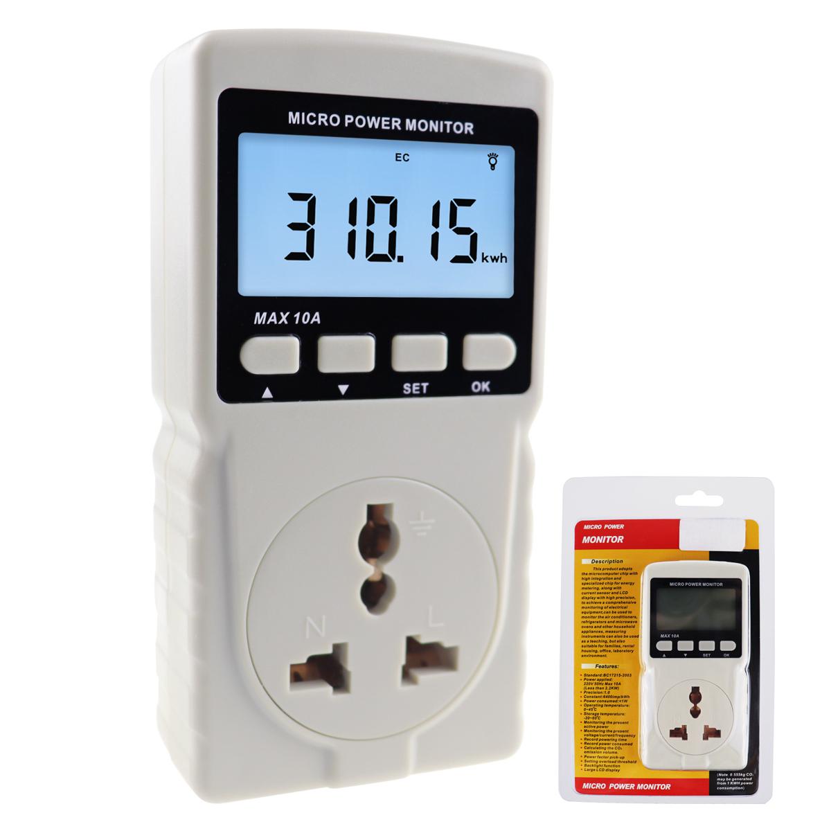 GM86 LCD Display MAX 10A Micro Power Monitor Energy Meter, EU Plug