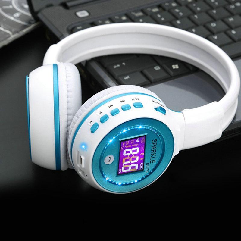 SPARKLE B570 Bluetooth Headphone Hifi Wireless Earphone LCD Screen With Microphone FM Radio TF Card Play. 
