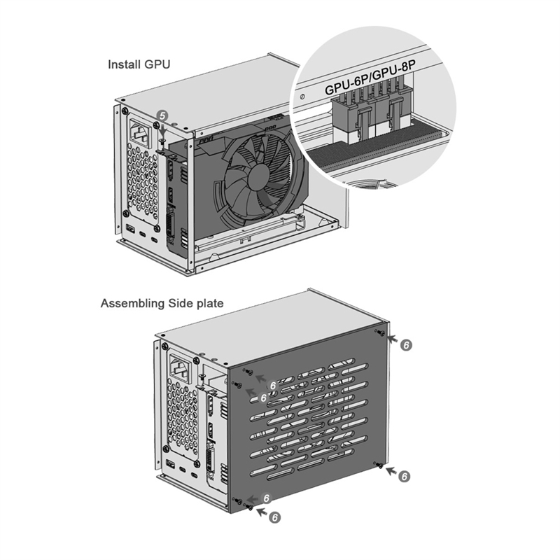 SFX Case for TH3P4G3 -Compatible GPU Dock for Laptop Notebook to Graphic Card for SFX FlEX (1U) Power Supply Easy to Use. 