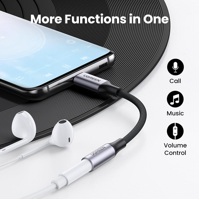 UGREEN USB Type C to 3.5mm DAC Chip Headphone Adapter USB C to 3.5 Aux Cable for PC for iPhone 15 Pro Max Macbook Samsung Galaxy. 