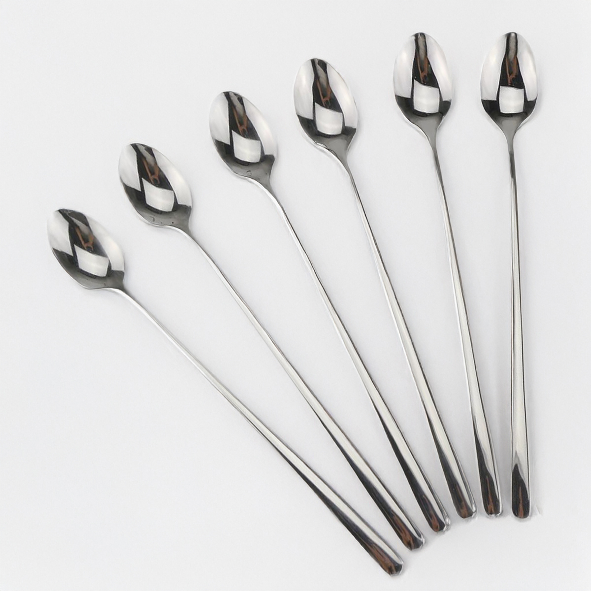 Long Handle Spoon 6 Pieces - Convenient Set Of Long-Handled Spoons For Various Uses. 