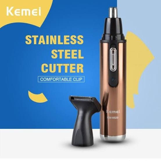 Kemei KM-6629 Modern Design Nose and Ear Hair Electric Beard Trimmer 2 in 1 for Men and Women